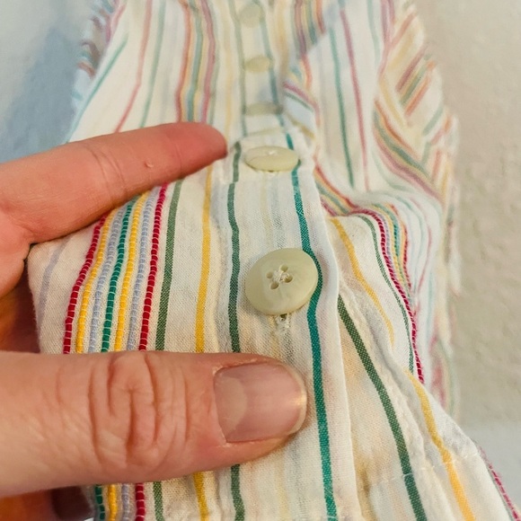 Madewell Rainbow Stripe Textured Button Front Tank - Picture 7 of 12